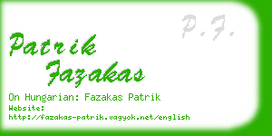 patrik fazakas business card